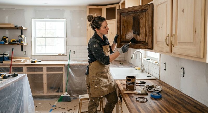 Wood Cabinet Staining in Muncie, IN