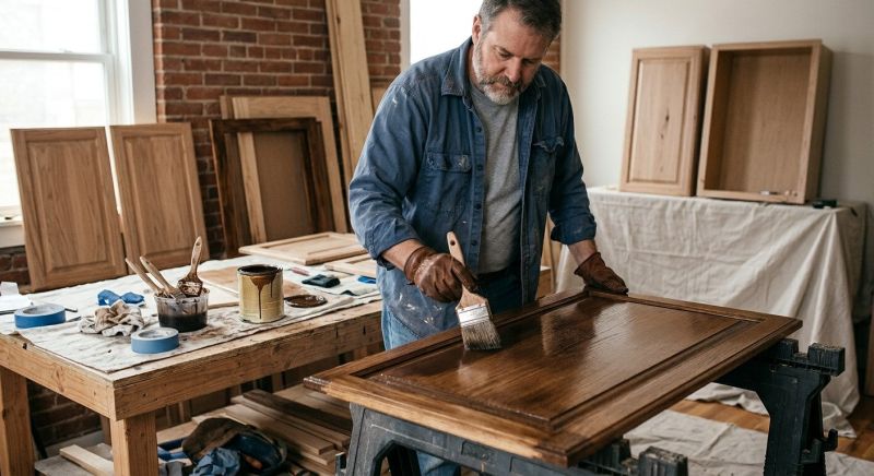 Wood Cabinet Staining in Dayton, OH