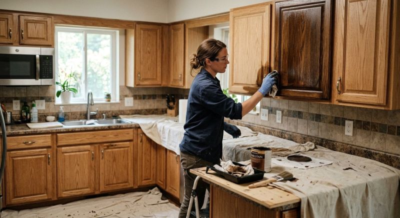 Built In Cabinetry Staining in Carmel, IN