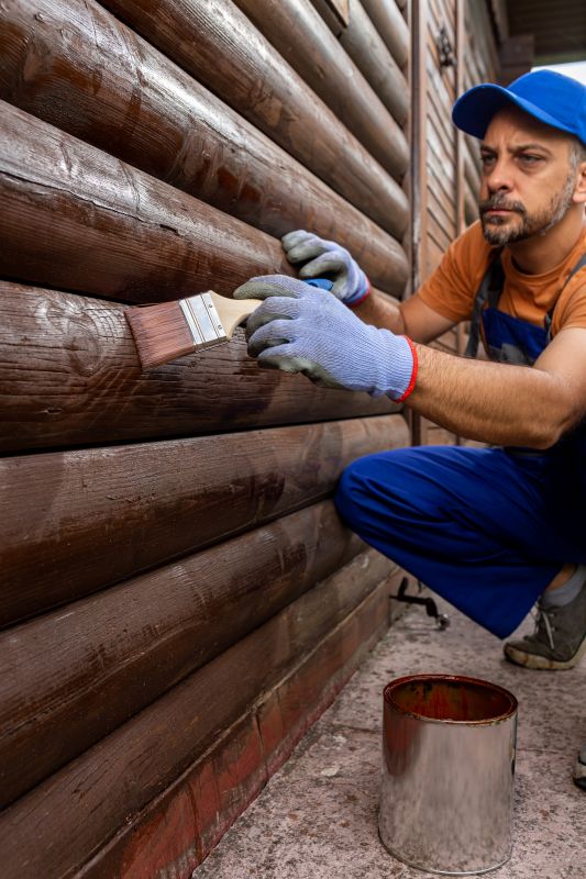 Close-up of Stain Application