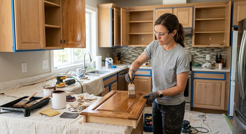 Kitchen Cabinet Staining in Muncie, IN