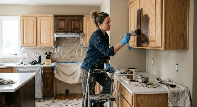 Kitchen Cabinet Staining in Dayton, OH