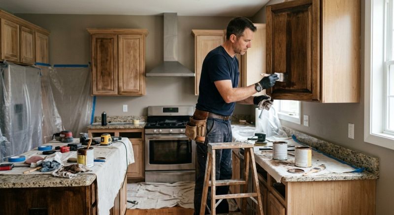Kitchen Cabinet Staining in Carmel, IN