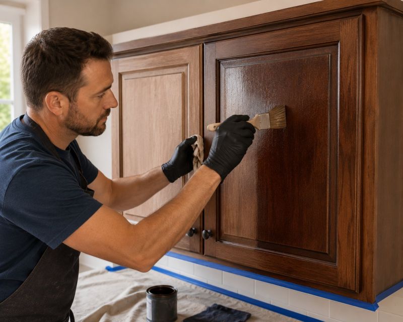 Oak Cabinet Refinishing in Carmel, IN