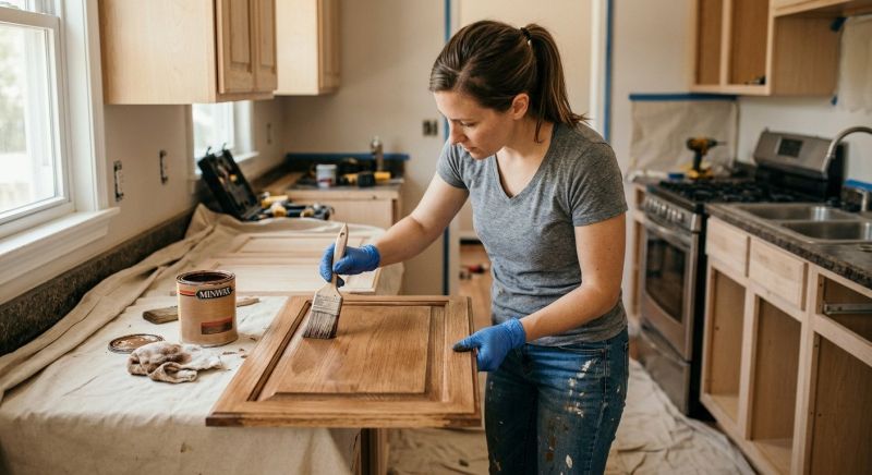 Wood Cabinet Staining in Carmel, IN
